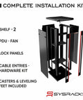 Wall Mount 18U Server Rack Cabinet With 19 Inch Network Enclosure 18 Inch Deep Data Rack showing open installation with components