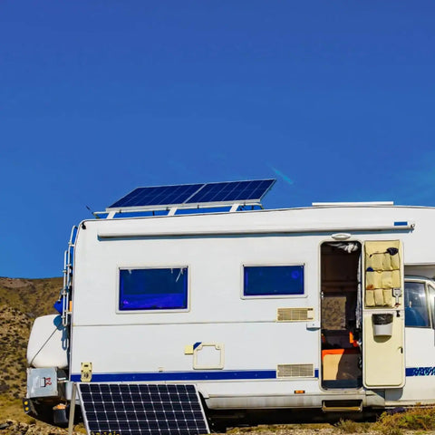 RV with mounted solar panels using Adjustable Solar Panel Tilt Mount Brackets For RVs And Roofs 15 To 30 Degree Tilt Fits Most Standard Panels Off Grid Ready Universal 1 Pack With 14 To 28 Inch Arms
