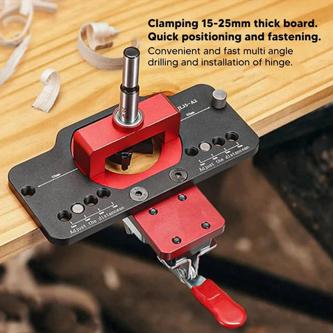 Concealed Hinge Jig With Quick Clamp For Cabinet Doors Aluminum Alloy Pro Grade Woodworking Tool 35Mm Hole Drilling Guide And Drill Bit Kit Set For Woodworking Durable Construction