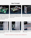 How to install Two U Rack Mount Cluster Kit For Raspberry Pi 4 And 5 Featuring Built In Gigabit Switch modular setup guide.