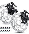 Heavy Duty Mechanical Disc Brake Kit With Dual Piston Calipers And 160 Mm Rotors featuring dual aluminum calipers and steel discs.