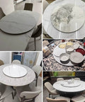 Collage of Marble Lazy Susan Turntable For Kitchen And Dining Countertop Organizer Sintered Stone Rotating Serving Tray