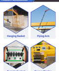 Badass Compact Crawler Crane 1.5 Ton 3 Ton Hydraulic Telescopic Lift Portable Electric Construction Rig accessories including hanging basket, flying arm.