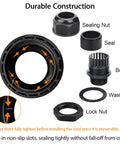Components of PG16 Cable Glands Set, 20 Pack, with waterproof nylon joints, gaskets, sealing nut, seal, body, washer, and lock nut.