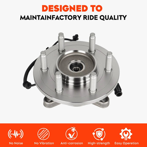 Front Wheel Hub Bearing Assembly Compatible With 2004 2005 F150 4WD 6 Lug With ABS Replacement 515046 1pc top view