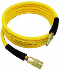 Heavy Duty Hybrid Lead In Air Hose 1/4 Inch By 10 Feet 300 Psi Kink Proof All Weather Flex Lightweight Rubber Pvc Line with connectors.