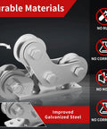 2 Inch Groove Wheel U Shaped Sliding Gate Caster Heavy Duty Detachable Stainless Steel 6600 Pound Capacity Double Pulley Track Wheel