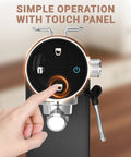 Level Up Your Daily Grind With This 20 Bar Semi Automatic Espresso Machine Featuring A Responsive Touch Panel And Powerful 1350W Steam Wand for easy operation.