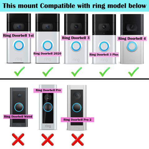 Vinyl Siding Mount For Video Doorbell 2020 2 3 4 3Plus 4Plus No Tilt Fixes Angled Install Keep Doorbell Level Compatibility Chart