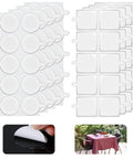 80 Transparent Tablecloth Clips Set With Double Sided Mounting Tape Dots Windproof No Trace Table Cover Clips, 4cm dots and clips