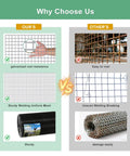 Comparison of Heavy Duty Black Vinyl Coated Hardware Cloth One Inch Square Mesh Galvanized Steel Wire with rust-resistant features.