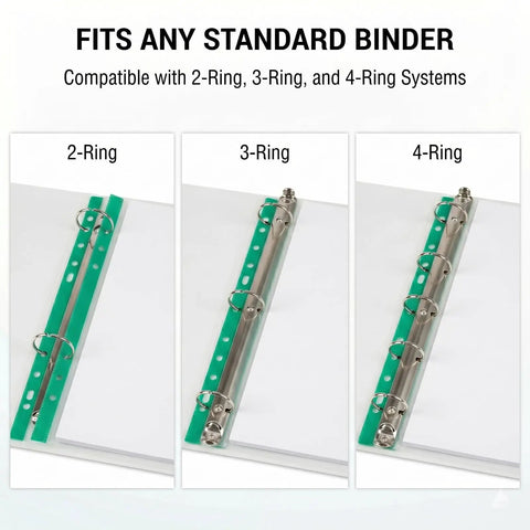 Expandable 11 Hole File Pockets For School And Office, 200 Sheet Capacity, Letter Or A4 Size, binder compatibility display