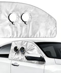 Portable Car Window Air Conditioner Kit With Magnetic Seal And Rainproof Drawstring installed on sedan window