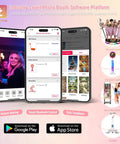 App interface for 360 Spin Photo Booth With Ring Light And RGB Lighting, Remote App Control, Automatic 360 Rotation, Event Photos