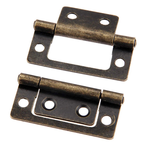 Antique Bronze Decorative Hinges For Jewelry Box And Small Cabinet 50x24mm Wooden Box Hinge 2 Pack displayed at angle