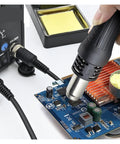 2 In 1 Digital Soldering Station With Hot Air Gun For SMD BGA Rework Desoldering And Welding Repair Tools Pro Grade 760W Kit6 in use