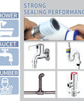 4 Rolls One Half Inch By 520 Inch PTFE Thread Seal Tape Premium Teflon Tape used on plumbing fixtures and faucets