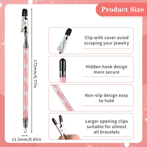 2 In 1 Bracelet Helper Tool For Self On Quick Release Jewelry Clasp Assist Bracelet And Necklace Fastener With Hidden Hook Anti Scratch Clip 197mm Extended Design For All Hand Sizes