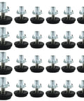 24 Pack Adjustable Furniture Levelers With 1/4-20 Thread Screw In Glides With T Nuts for cabinets, tables, chairs, patio furniture legs.