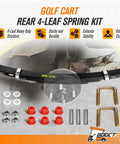 Heavy Duty Rear Leaf Spring Kit For EzGo Txt Golf Cart Suspension Upgrade With Bushings And U Bolts 4 Leaf Red components layout