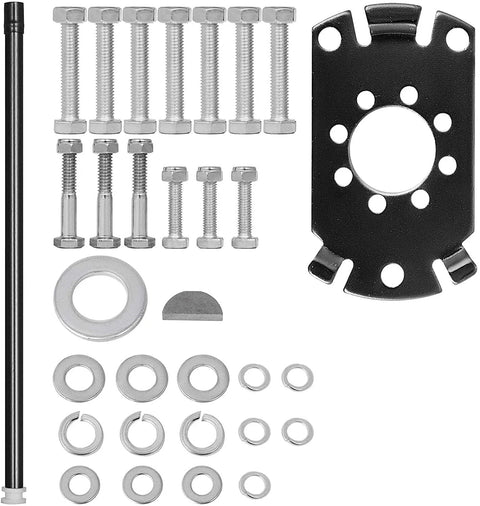 Outboard Rotary Steering System With 14-Foot Steering Cable, 3 Quarter Inch Shaft, 13.5 Inch Stainless Wheel hardware components