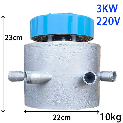 Beast 3000W Water Turbine Generator 220V Micro Hydroelectric System with dual ballasts and six 50mm PVC pipes, front view