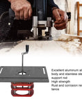 Premium Custom DIY Router Table Featuring Manual Lifting System And Hella Sturdy Stainless Steel Base Plate For Knockout Woodworking Precision shown in use with a router.