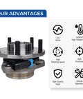 Front Wheel Hub Bearing Assembly 4WD With ABS 5 Lug Replacement For Chevy Blazer S10 GMC Jimmy Sonoma Isuzu Hombre And Oldsmobile Bravada