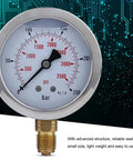Pro Grade Hydraulic Hose Pressure Test Kit With Gauge, 250 Bar and 3600 PSI, close-up of pressure gauge on circuit background