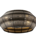 19” Boho Caged Ceiling Fan with Lights and Remote, 6-Speed Flush Mount features a unique boho lampshade design.