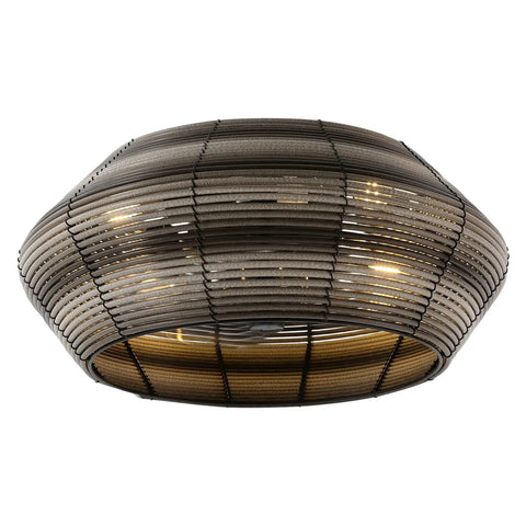 19” Boho Caged Ceiling Fan with Lights and Remote, 6-Speed Flush Mount features a unique boho lampshade design.