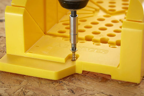 Yellow Saw Storage Miter Box With Saw Aluminum Construction All In One 11.81 Inch Length With 90 Degree 45 Degree And 22.5 Degree Slots