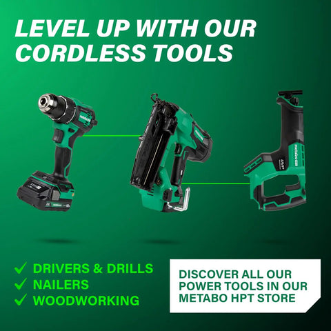 18V MultiVolt Cordless Compact Reciprocating Saw and other cordless tools against green background
