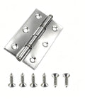 10 Pack 2.28 Inch Silent Cabinet Door Hinges Stainless Steel Folding Butt Hinges with screws, size 58x35x1.2mm, for DIY projects