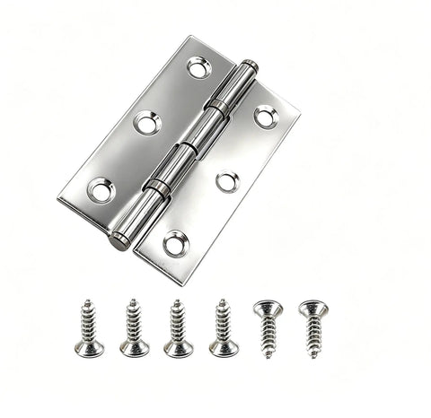 10 Pack 2.28 Inch Silent Cabinet Door Hinges Stainless Steel Folding Butt Hinges with screws, size 58x35x1.2mm, for DIY projects