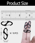 18 Pack Double Sided Spring Carabiner Clips For Keys Backpacks And Zippers shown next to ruler for size reference, hand for scale.