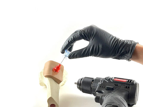 EZ-IO Compatible IO Drill Trainer Intraosseous Driver For Medical Instructors Teaching Vascular Access Device Skills in use