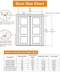 Bifold Door Hardware Kit, 2-Pack 30-Inch Bi-fold Closet Door Track Kit size chart with measurements and door dimensions.