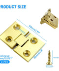 Heavy Duty Brass Flip Top Hinges For Furniture And Cabinet Doors Featuring 180 Degree Folding Concealed Joints Crafted From Real Solid Metal With Mounting Screws For Diy Projects That Are Damn Near Indestructible, showing dimensions 50mm x 30mm.