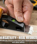 Pro Shop Ready Block Plane With Built In Level And Hardened Steel Blade Compact Aluminum Hand Planer used for cleanup on wood.