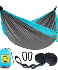 Versatile Camping Hammock For One Or Two Portable And Lightweight Includes Two Tree Straps And Built In Carry Bag