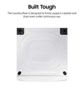 Top view of 27 Inch Laundry Riser Pedestal for Front Load Washer or Dryer, white heavy duty stand demonstrating built tough quality.