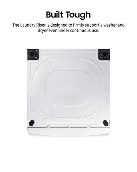Top view of 27 Inch Laundry Riser Pedestal for Front Load Washer or Dryer, white heavy duty stand demonstrating built tough quality.