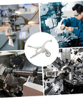 Rock Solid Adjustable Drill Press Locking Clamp Vise Built Tough As Nails For Woodworking And Metal Projects With Quick Adjustments and Iron Grip displayed in industrial setting.