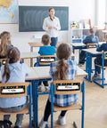 Classroom with students and teacher using 60 Piece Science Desk Name Plates For Classroom And Lab Use, 10 by 3 inch labels.