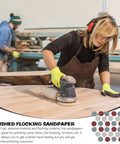 Grab These Awesome Parliky 180 Sheet Round Hook And Loop Sanding Discs With Amazing Flexibility, Super Tear Resistance, Anti-Clog Design For Woodworking And Polishing Tasks At Gritty Good Prices Today. Woman using sanding disc on wood surface.
