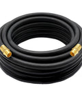 Badass Hybrid Air Hose 1/2 Inch X 25 Feet Heavy Duty Workhorse for Pneumatic Tools No Kink Nonsense Lightweight Rubber Pvc Blend Brass Fittings 300 Psi Max Rating Black Finish coiled with brass fittings