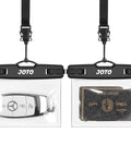 2 Pack Waterproof Car Key Fob Case With Lanyard For Swimming And Surfing, showing a key fob and credit card in sealed pouches