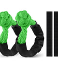Two Pack Green Soft Shackle With 57,000 Lbs Breaking Strength Beefy Half Inch By 22 Inch Protective Sleeve For Off Road Trucks 4x4 UTV Recovery Rope Safer Than Metal Shackles