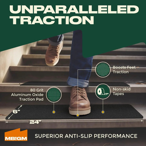 Eight Pack 24 By 6 Inch Pre Cut Stair Treads With 80 Grit Aluminum Oxide Traction Pad For Outdoor Steps Keeps You Safe